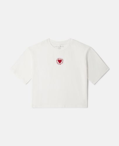 T-shirt con cuore ricamato, , Taglia: 4 - Stella McCartney - Modalova