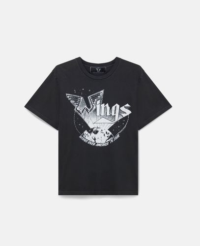 T-Shirt aus Baumwolle mit Wings-Grafik, Frau, , Größe: XS - Stella McCartney - Modalova