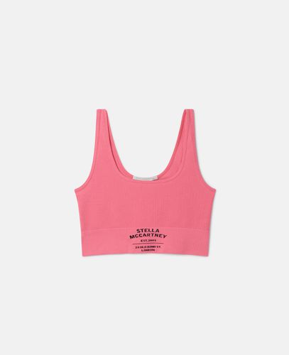 Canotta corta con logo in maglia a coste, Donna, , Taglia: L - Stella McCartney - Modalova