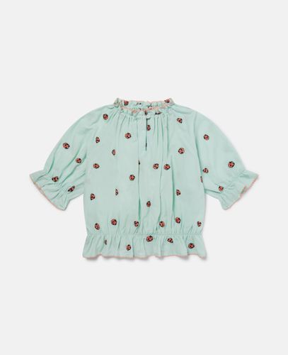 Top a manica corta plissettata coccinella, Donna, , Taglia: 6 - Stella McCartney - Modalova