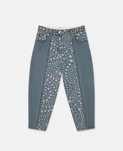 Denim-Jeans mit Beinschuetzern mit Sternenmuster, Frau, , Größe: 12 - Stella McCartney - Modalova