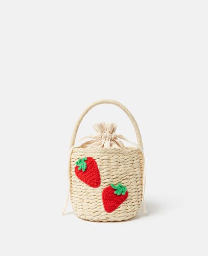 Strawberry Embroidered Straw Tote Bag, Woman - Stella McCartney - Modalova