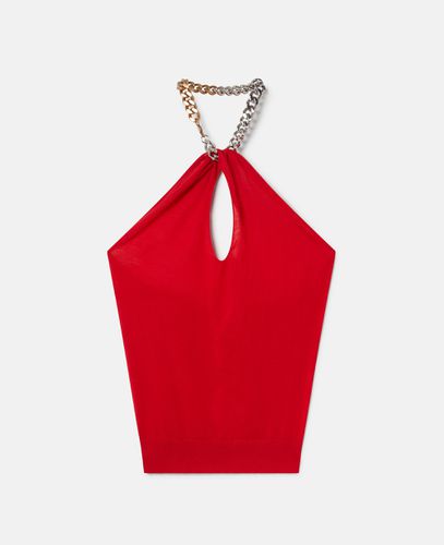 Frayme Chain-Embellished Halterneck Top, Woman, , Size: M - Stella McCartney - Modalova