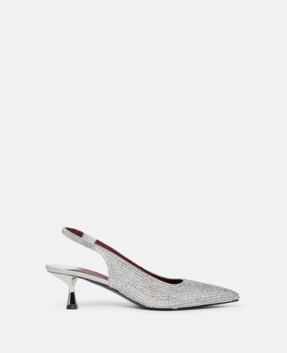 Slingback con Tacco Stretto Decorate con Cristalli, Donna, , Taglia: 35 - Stella McCartney - Modalova