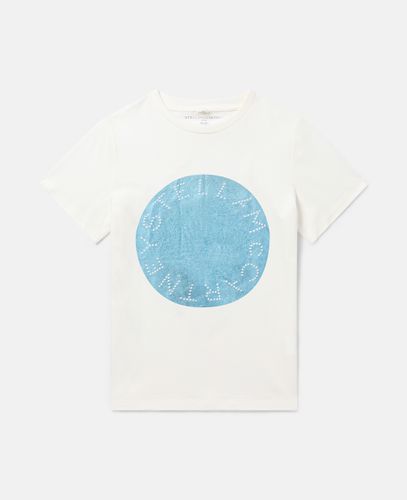 T-shirt con disco con logo metallico, Donna, , Taglia: 10 - Stella McCartney - Modalova