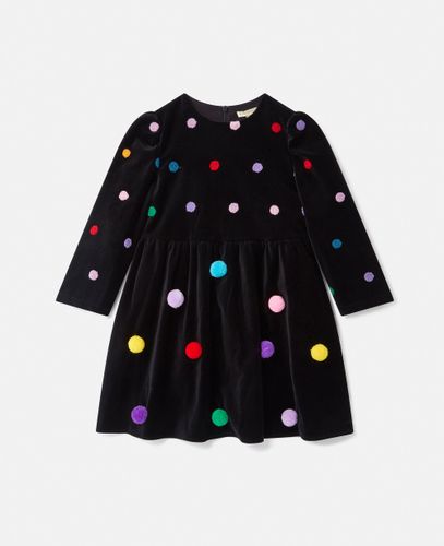 Kleid aus plissiertem Samt mit flauschigen Quasten, Frau, , Größe: 10 - Stella McCartney - Modalova