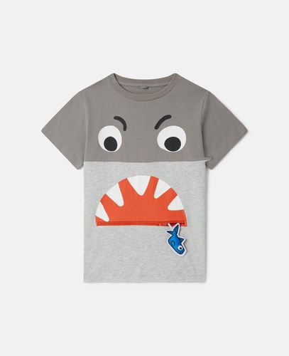 Shark Face Colourblock T-Shirt, Woman, , Size: 10 - Stella McCartney - Modalova