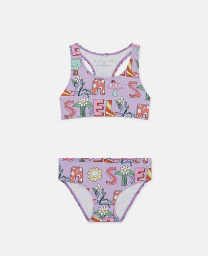 Lettering Print Swimsuit, Woman, , Size: 8 - Stella McCartney - Modalova