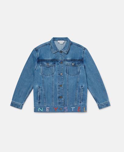 Moniker Embroidered Denim Jacket, Donna, , Taglia: 14 - Stella McCartney - Modalova