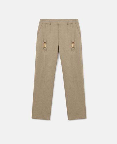 Pantaloni in Lana a Vita Media Impreziositi da Fibbie, Donna, , Taglia: 40 - Stella McCartney - Modalova