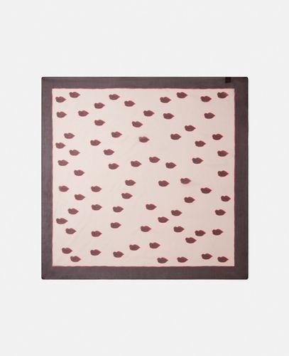 Foulard Quadrato con Stampa Labbra, Donna - Stella McCartney - Modalova