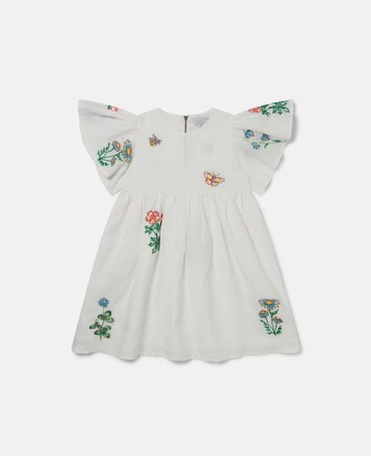 Flower Embroidered Cap-Sleeve Dress, , Size: 8 - Stella McCartney - Modalova