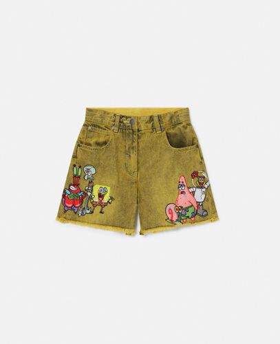 Sponge Bob Graphic Denim Shorts, Woman, , Size: 10 - Stella McCartney - Modalova