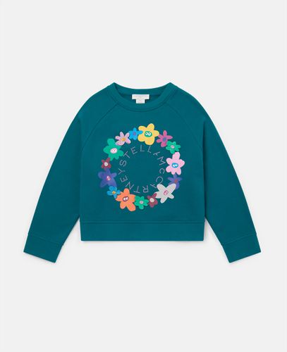 Felpa Logo Ghirlanda di Fiori, Donna, , Taglia: 10 - Stella McCartney - Modalova