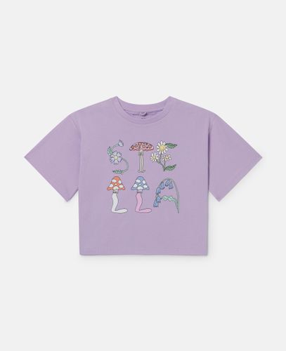 Stella Woodland Lettering Cropped T-Shirt, , Size: 6 - Stella McCartney - Modalova