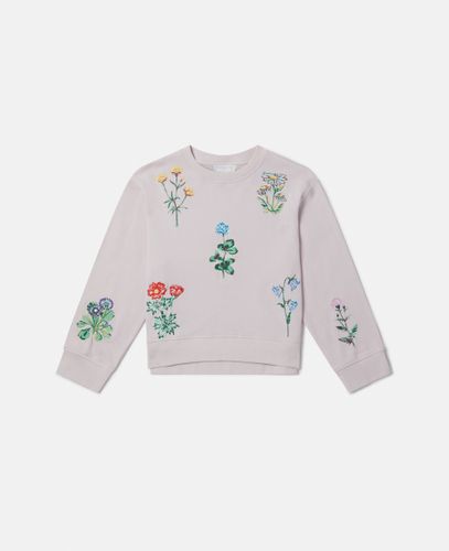 Flower Embroidered Sweatshirt, , Size: 12 - Stella McCartney - Modalova