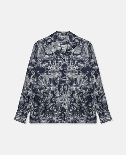 Camicia pigiama in seta con stampa Fungi Forest, Donna, , Taglia: 36 - Stella McCartney - Modalova