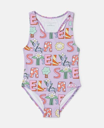 Lettering Print Swimsuit, , Size: 4 - Stella McCartney - Modalova
