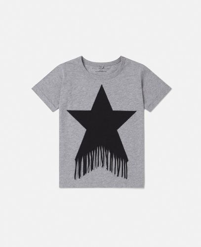 T-Shirt mit Stern-Motiv und Fransen, Frau, , Größe: 14h - Stella McCartney - Modalova