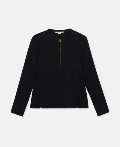 Blusa Arlesa con zip e doppio orlo diviso, Donna, , Taglia: 36 - Stella McCartney - Modalova