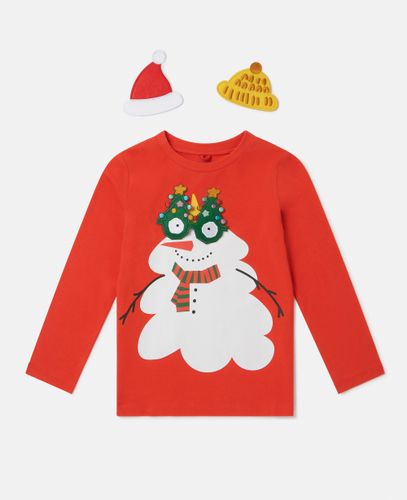 Snowman Graphic Long-Sleeve T-Shirt, Woman, , Size: 4 - Stella McCartney - Modalova
