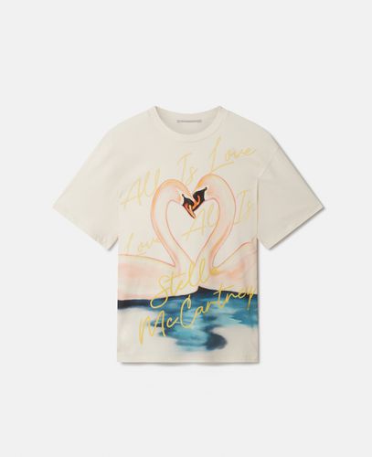 Oversize-T-Shirt mit Kissing Swans"-Motiv, Frau, , Größe: M - Stella McCartney - Modalova