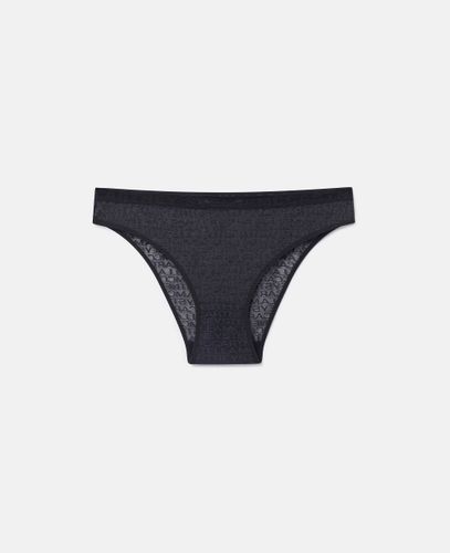 Slip bikini in rete con monogramma, Donna, , Taglia: S - Stella McCartney - Modalova