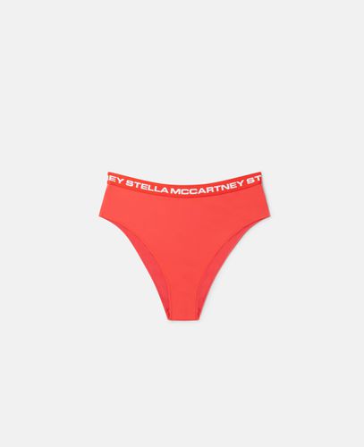 Slip bikini a vita alta con fascia con logo, Donna, , Taglia: XS - Stella McCartney - Modalova