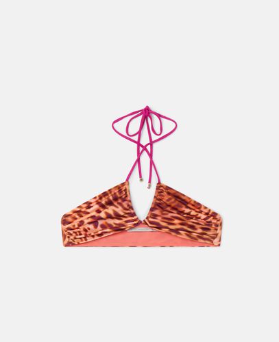 Blurred Cheetah Print Triangle Bikini Top, Woman, , Size: L - Stella McCartney - Modalova