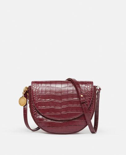 Borsa a spalla con patta medium goffrata effetto coccodrillo Frayme, Donna - Stella McCartney - Modalova