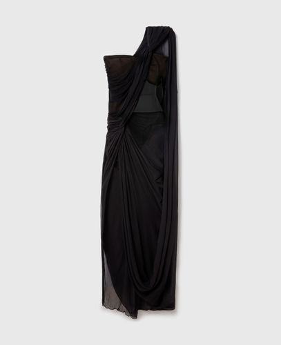Gerafftes geknotetes Maxikleid mit durchsichtigen Einsätzen, Frau, , Größe: 38 - Stella McCartney - Modalova