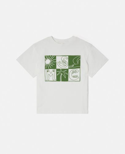 Brand Lettering Check T-Shirt, , Size: 4 - Stella McCartney - Modalova