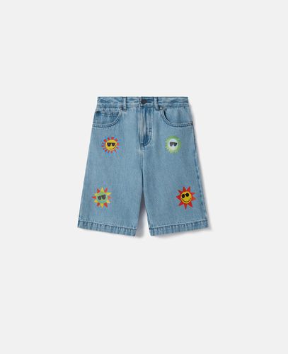 Sunshine Print Denim Shorts, Donna, , Taglia: 8 - Stella McCartney - Modalova