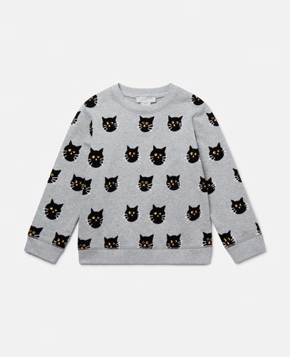 Sweatshirt mit schaurigen Katzen-Motiven, Frau, , Größe: 2 - Stella McCartney - Modalova