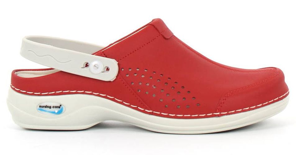 Maschinenwaschbare Arbeitsschuhe aus Leder für die Pflege, Rot - Nursing Care - Modalova