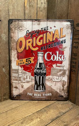 Blechschild 30 x 40cm Coca-Cola - Original Coke Highway 66 - Nostalgic Art - Modalova