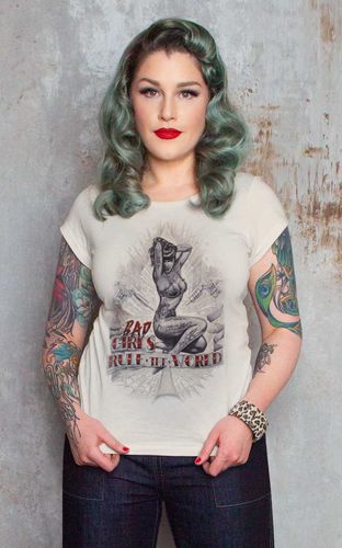 Damen T-Shirt - Bad girls rule the world - offwhite #2XL - Rumble59 - Modalova