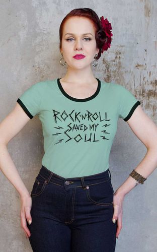 Ringer Shirt - Rock'n'Roll saved my soul #2XL - Rumble59 - Modalova