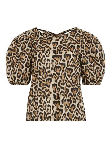 Estampado De Piel De Leopardo Top De Manga Corta - Vila - Modalova