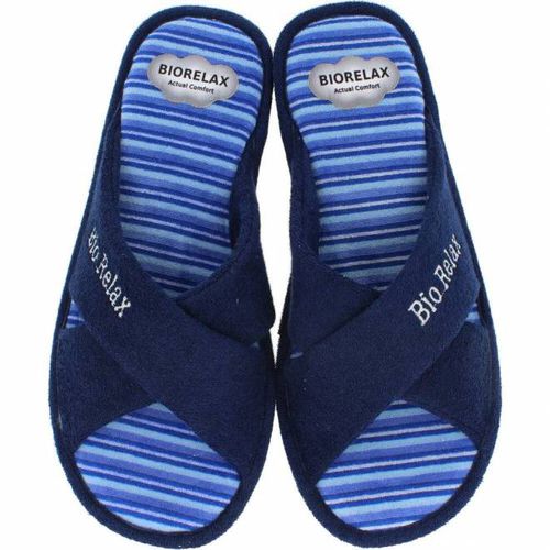 Zapatillas de Casa Hombre Rizo Cruzada Azul - BioRelax - Modalova