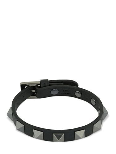 Brazalete Rockstud De Piel - VALENTINO GARAVANI - Modalova