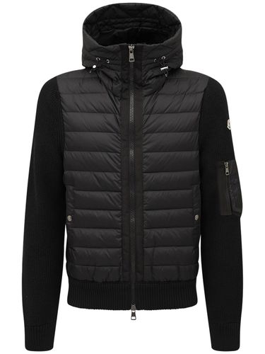 Daunenjacke Aus Wollmischtrikot - MONCLER - Modalova