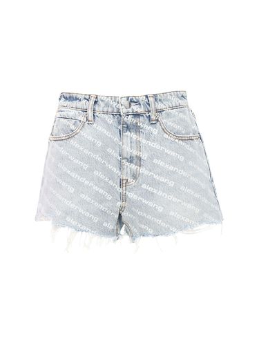 Shorts De Denim Con Cintura Alta Floqueados - ALEXANDER WANG - Modalova