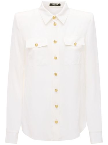 Bluse Aus Seiden-crepe De Chine - BALMAIN - Modalova