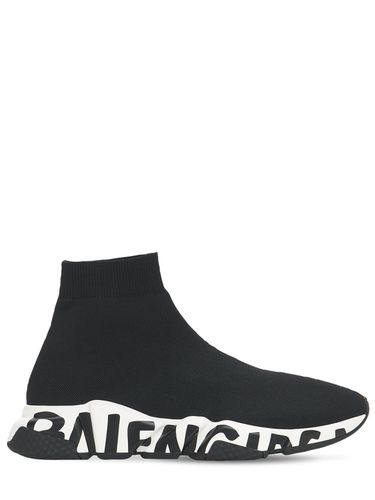 Mm Speed Graffiti Knit Sneakers - BALENCIAGA - Modalova