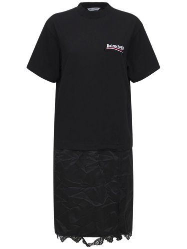 Cotton Jersey T-shirt Dress - BALENCIAGA - Modalova