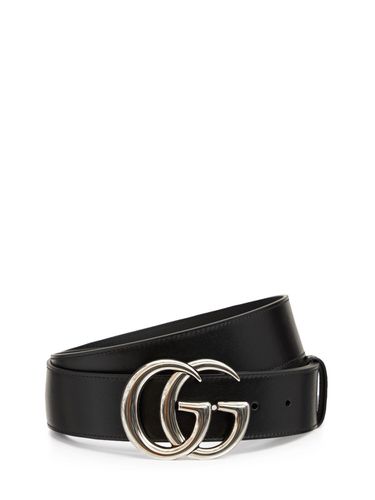 Cm Breiter Ledergürtel "gg Marmont" - GUCCI - Modalova