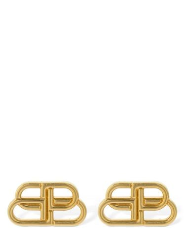 Bb Brass Stud Earrings - BALENCIAGA - Modalova