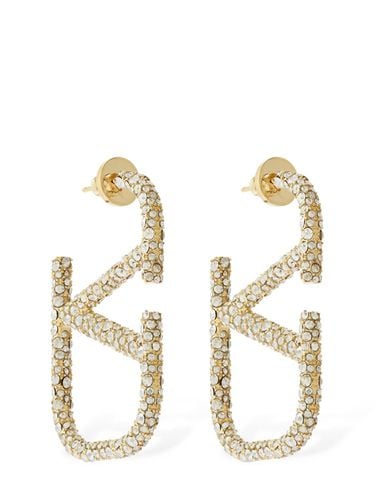 Cm Crystal V Logo Earrings - VALENTINO GARAVANI - Modalova