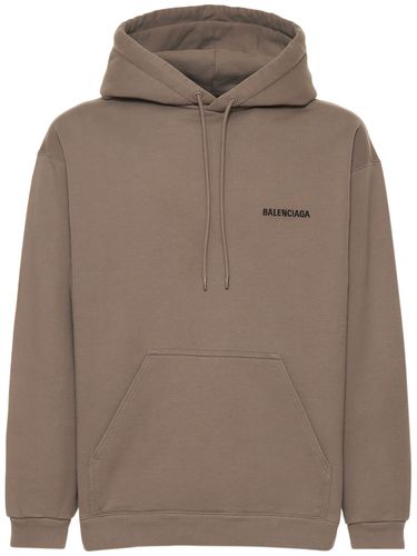 Sudadera De Algodón Bordada Con Capucha - BALENCIAGA - Modalova